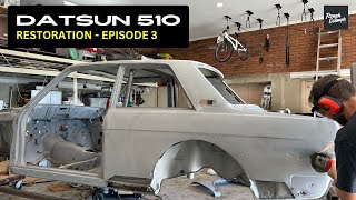 1971 DATSUN 510 RESTORATION  EPISODE 3 datsun datsun510 carrebuild [upl. by Nilahs320]