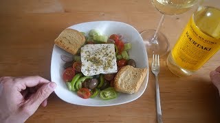 Greek Food Taste Test  Greek Salad amp Retsina  Food amp Drink [upl. by Lewis609]