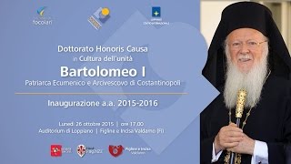 Dottorato honoris causa a Bartolomeo I  Inaugurazione dellAnno Accademico 20152016 [upl. by Labinnah]