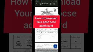 How To Download Opsc Admit Card  Opsc Civil Services Admit Card Download  Opsc OAS Admit Card [upl. by Inafetse]