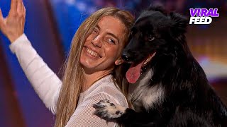 Dog Act Audition Gets STANDING OVATION On Americas Got Talent 2024  VIRAL FEED [upl. by Anairb167]