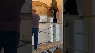 How to Install a Large Insulated Leaded Glass Transom Window into an Entryway [upl. by Llener]