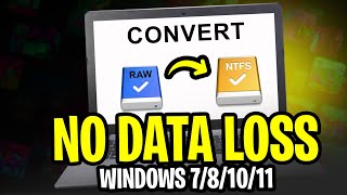 How to Convert RAW to NTFS Without Formatting in Windows 111087  RAW to NTFS No Data Loss 2024 [upl. by Ball]