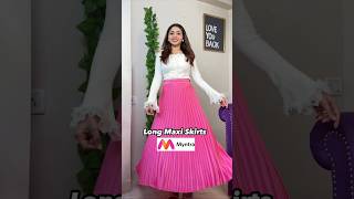 Myntra Long Maxi Skirts Haul skirts myntrahaul myntrafinds maxiskirt shorts youtubeshorts [upl. by Leay]