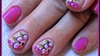 Unhas Decoradas 6  Flor lateral carga dupla [upl. by Lemal]