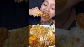 Chicken CurryEgg Curry With Rice Mukbang bigbites food bigbiteschallenge mukbang indianfood [upl. by Alilahk]