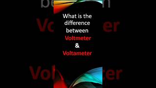 Knowledge Bank  Difference between Voltmeter amp Voltameter chemistry voltameter knowledgebank [upl. by Arimlede]