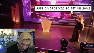 xQc reacts to QTcinderella Joking about Adept Divorcing xQc [upl. by Bihas]