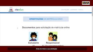 Passo a passo para a realização da matrícula na rede estadual de ensino da Bahia [upl. by Betthezul]