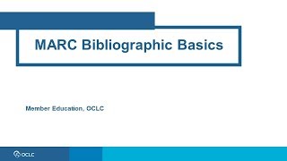 MARC Bibliographic basics [upl. by Starlin]