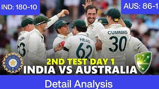 Adelaide Test Indias collapse to 180 AUS 861  WTC Final [upl. by Akoyin]