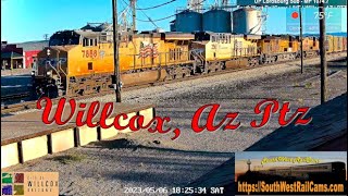 Willcox AZ  UPRR Lordsburg Sub MP 10747  PTZ  SouthWest RailCams LIVE [upl. by Raouf]