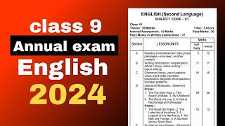 Class 9 annual exam syllabus 2023 2024 English seba board [upl. by Eittol]