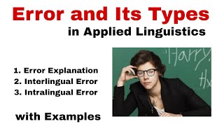 Error and its Types in Applied Linguistics Types of Error in Applied Linguistics in UrduHindi [upl. by Naujid87]