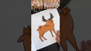 Coloring Moose 🫎 Satisfying and relaxing Coloring book with ASMR markers [upl. by Kucik602]