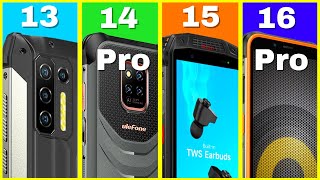 Ulefone Power Armor 13 vs Power Armor 14 Pro vs Armor 15 vs Power Armor 16 Pro Best Rugged Phone [upl. by Helfand]