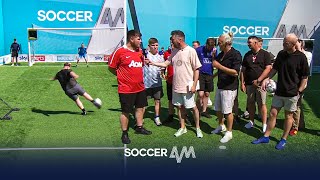 Man United fans take on Soccer AM in the Volley Challenge 💥 [upl. by Alta]