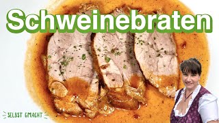 Saftiger Schweinebraten aus dem Backofen  Schweinenacken saftig und lecker [upl. by Kcirted868]