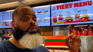 HOW GOOD IS THE FIERY BURGER KING MENU [upl. by Carr960]