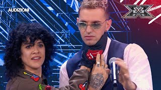 Achille Lauro prova lo strumento misterioso di Jaqueline Branciforte  X FACTOR 2024 AUDIZIONI [upl. by Ruon]