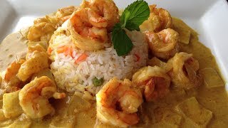 CAMARONES AL CURRY DELICIOSA RECETA [upl. by Lindon771]