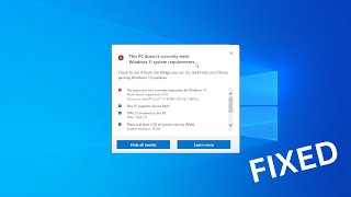 This pc doesnt currently meet the minimum system requirements to run windows 11 FIXED [upl. by Ima]