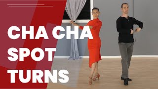 Cha Cha Spot Turns To Left amp Right  Full Lesson [upl. by Yltneb]