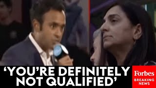 WATCH New Hampshire Voter Hammers Vivek Ramaswamy Over Experience And Qualifications [upl. by Nawram500]