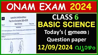 CLASS 6 BASIC SCIENCE ONAM EXAM QUESTION PAPER 2024  CLASS6 BS YODAYS QUESTION PAPER  STD6 BS QP [upl. by Nhepets895]