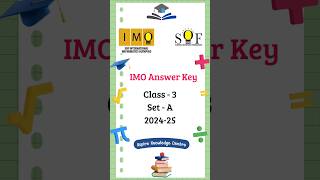 IMO Class 3 Answer key 202425 imomathsolympiad olympiad [upl. by Nnuahs]