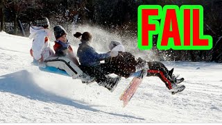 FAILING all the way  Sledding crashes and fails [upl. by Yehudi271]