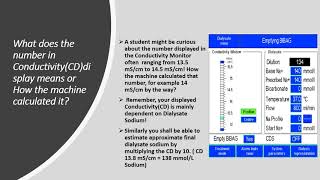 Dialysate ConductivityCD CalculationBy HD Machine [upl. by Maxey258]