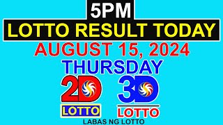 Lotto Result Today 5pm August 15 2024 PCSO [upl. by Plotkin774]