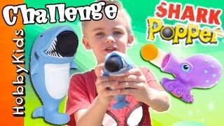 HobbyKids Play the Toy Fish Popper Challenge with Surprise Hero Toys [upl. by Kamp]