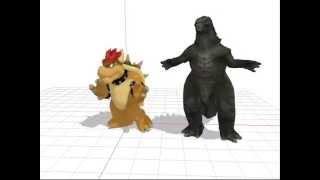 MMD Godzilla and Bowser Dance to fitting music [upl. by Elok81]