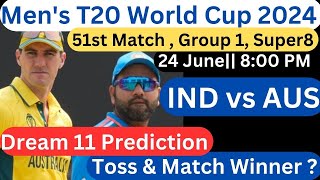 Who Will Win Today Toss  india VS Australia Toss Prediction  T20 World Cup 51th match Toss [upl. by Verlee646]