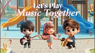 Let’s Play Music Together  Fun Kids Song  Clap Dance and Sing Along 🎸 [upl. by Gordan677]