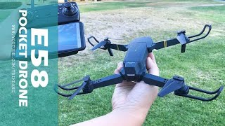 Quick Review and Test flight of E58 Pocket Drone [upl. by Siulegroj858]