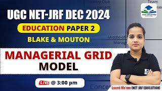 Managerial Grid Model  Blake amp Mouton  Education  Paper2  NET  Apni University  By Laxmi Mam [upl. by Chadburn]