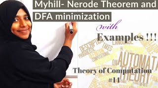 THEORY OF COMPUTATION LECTURE 14  Myhill Nerode Theorem and Minimization of DFA [upl. by Atniuq]