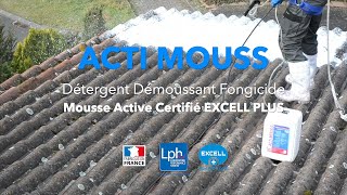 Éliminer les verdissures de votre toiture ACTI MOUSS nettoyant détergent fongicide mousse active [upl. by Anilos269]