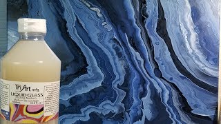 Acrylic Pour Painting With Tri Art Liquid Glass Pouring Medium Monochromatic [upl. by Modestine747]