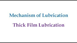 Thick Film Lubrication [upl. by Remlap]