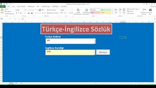 Türkçe ingilizce sözlük excel vba [upl. by Schulze]