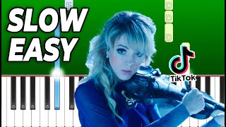 Lindsey Stirling  Carol of the Bells  Slow Easy Piano Tutorial [upl. by Tullus]