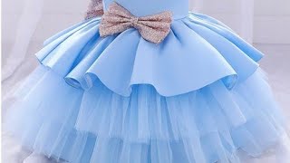 pleated baby frock ball gown for baby cutting and stitching perfectly birthday frock for babies [upl. by Donaugh]