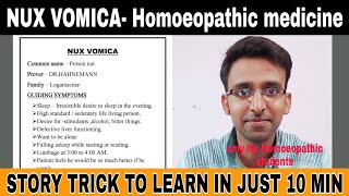 NUX VOMICA  Homoeopathic medicine  story trick to learn Homoeopathic medicine [upl. by Wenonah]