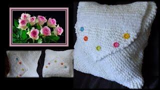 Tutoriel tricot Superbe housse de coussin ultra douce Joli motif en diagonale [upl. by Rancell]