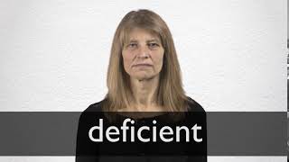 How to pronounce DEFICIENT in British English [upl. by Zacarias]