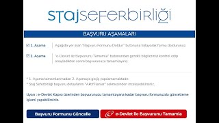 Staj Seferbirliği  Staj Seferberliği Başvurusu Nasıl Yapılır [upl. by Skinner444]